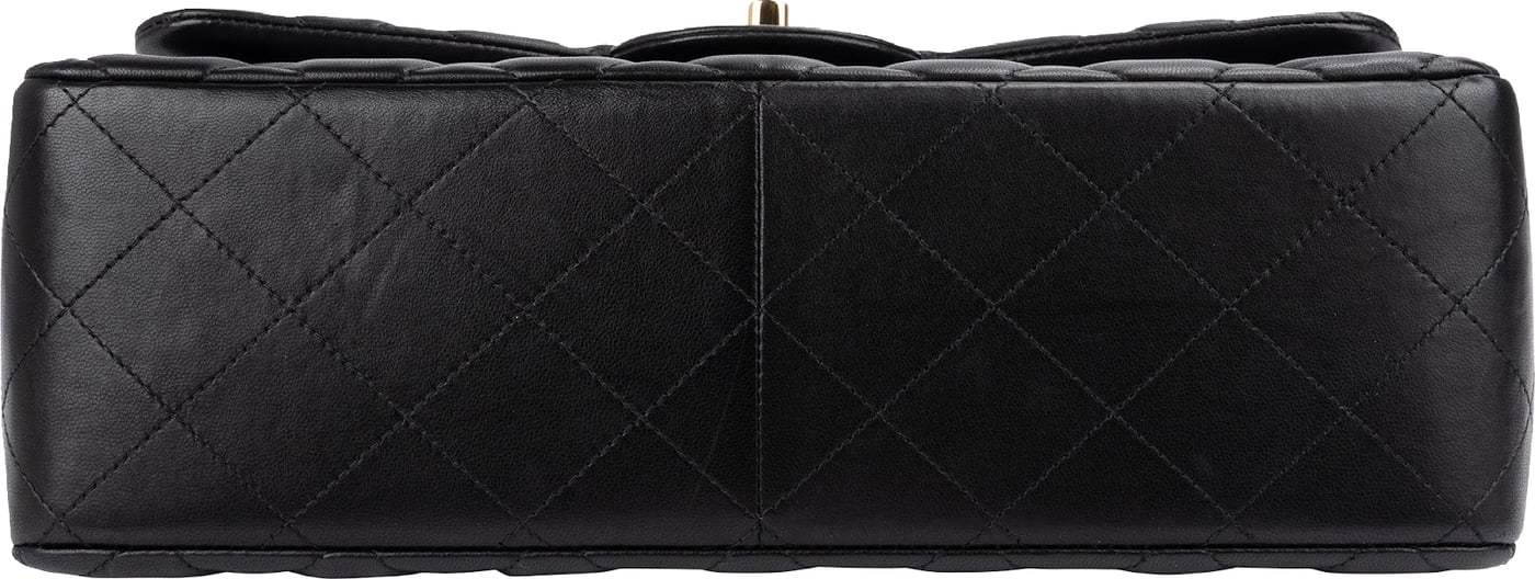 Chanel Quilted Lambskin Gold Jumbo Double Flap Crossbody Bag
