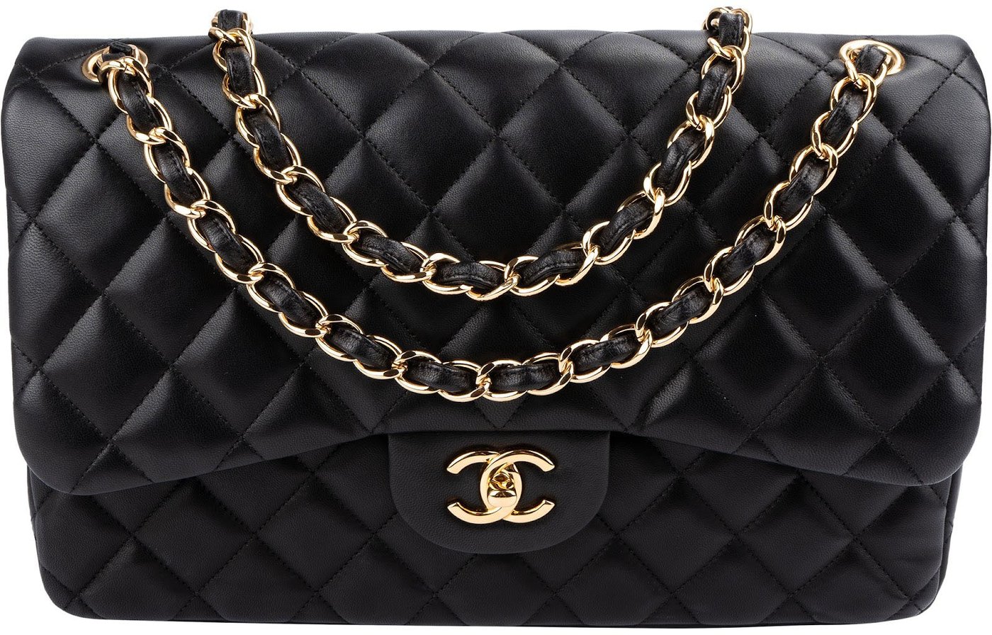 Chanel Quilted Lambskin Gold Jumbo Double Flap Crossbody Bag