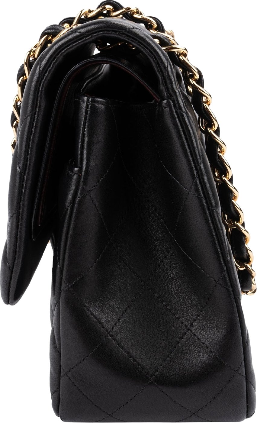 Chanel Quilted Lambskin Gold Jumbo Double Flap Crossbody Bag