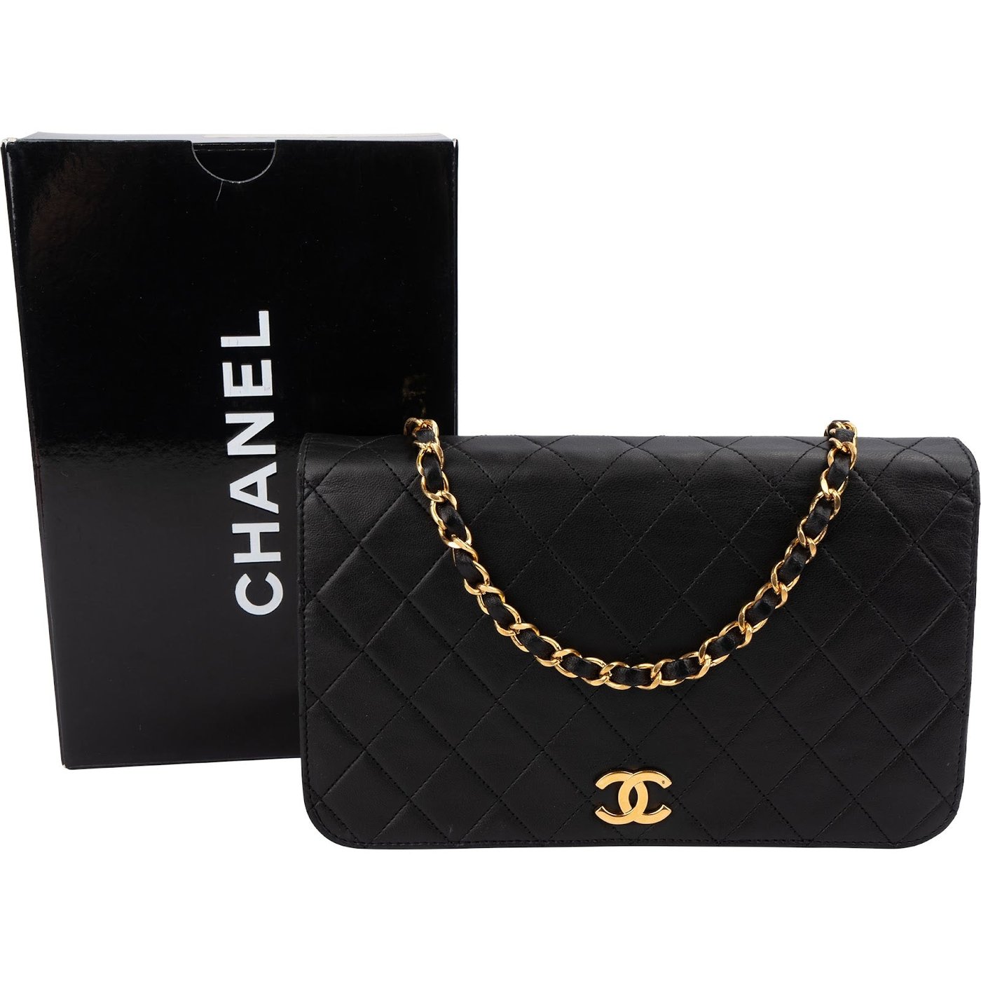 Chanel Quilted Lambskin 24K Gold Single Flap Crossbody Bag