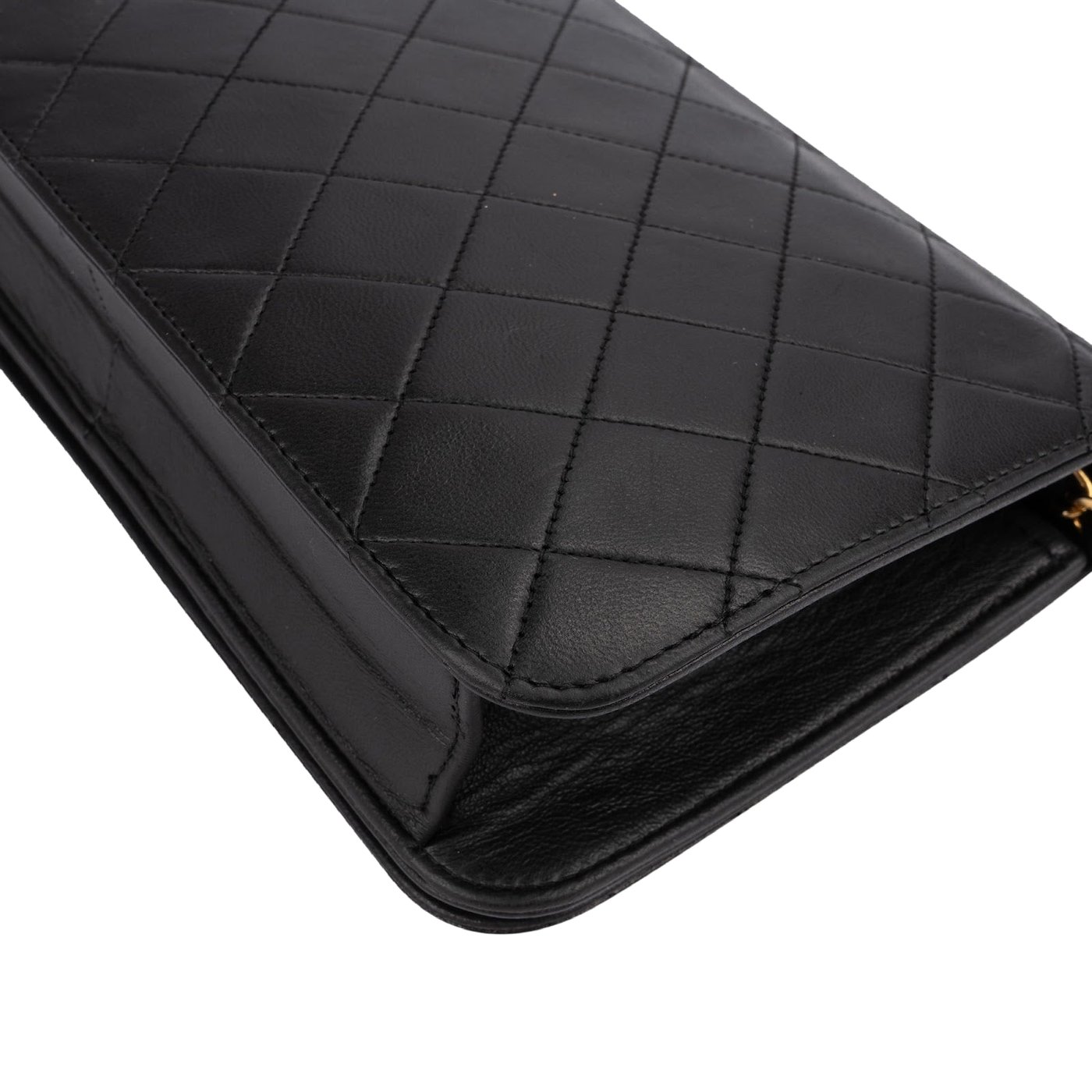 Chanel Quilted Lambskin 24K Gold Single Flap Crossbody Bag