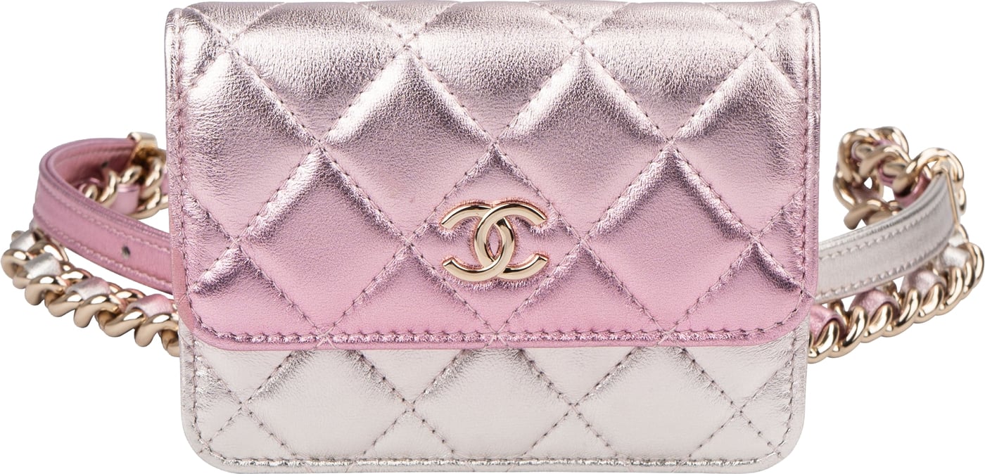 Chanel Quilted Metallic Lambskin Waist Crossbody Bag