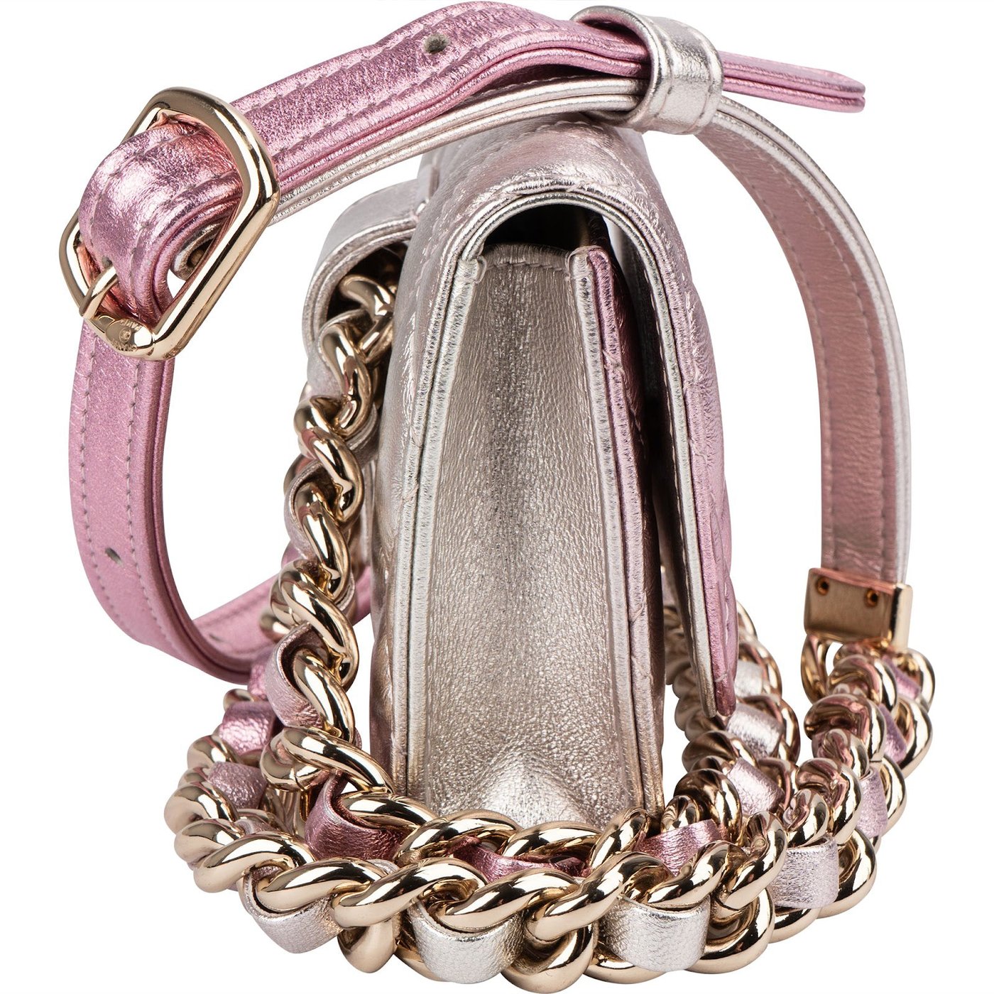 Chanel Quilted Metallic Lambskin Waist Crossbody Bag
