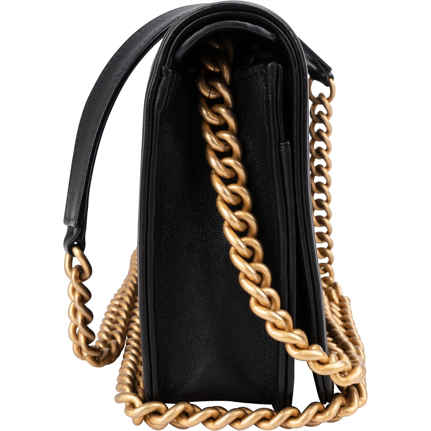 Chanel Quilted Lambskin Small Boy Wallet On Chain Crossbody Bag