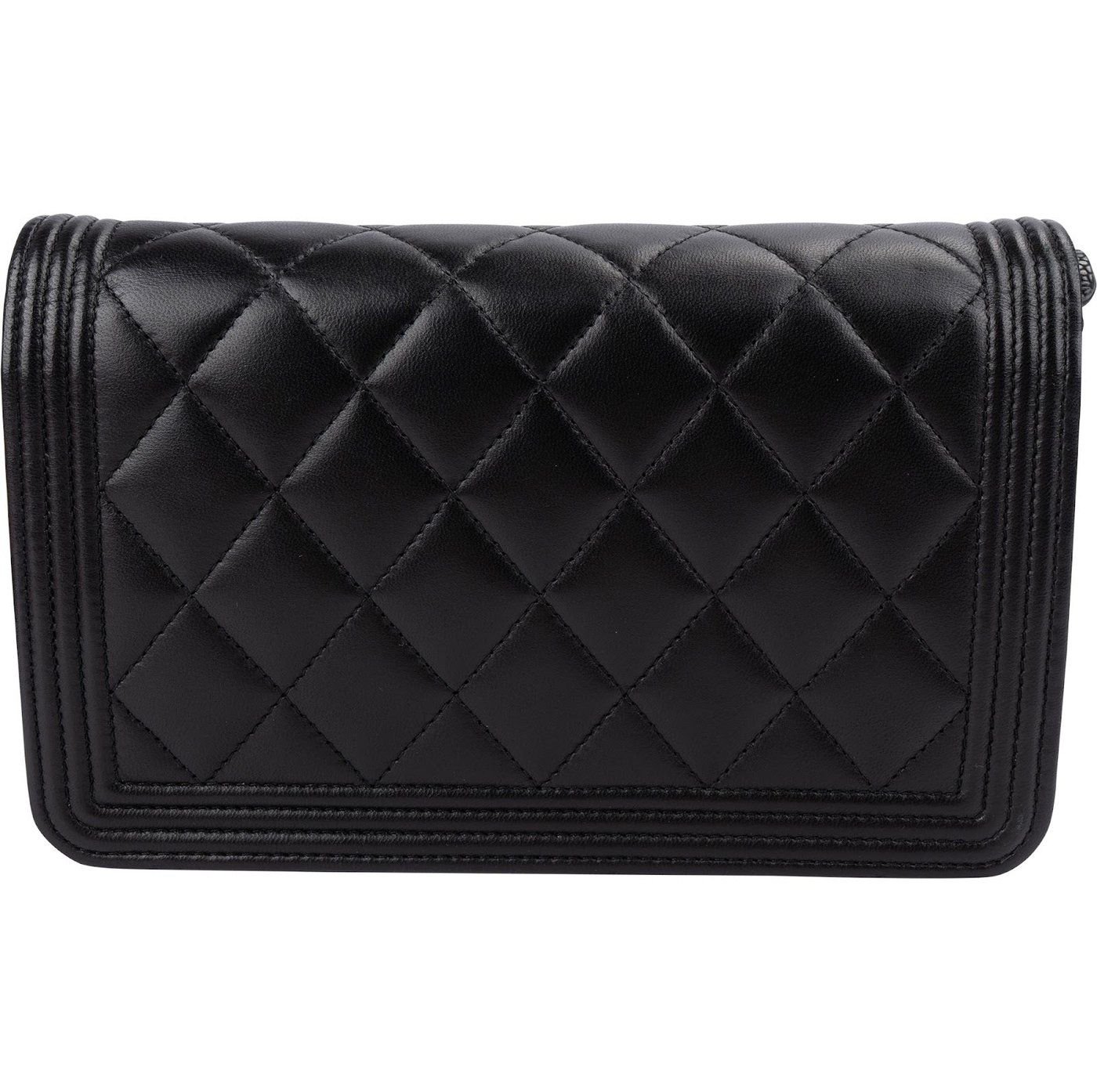 Chanel Quilted Lambskin Small Boy Wallet On Chain Crossbody Bag