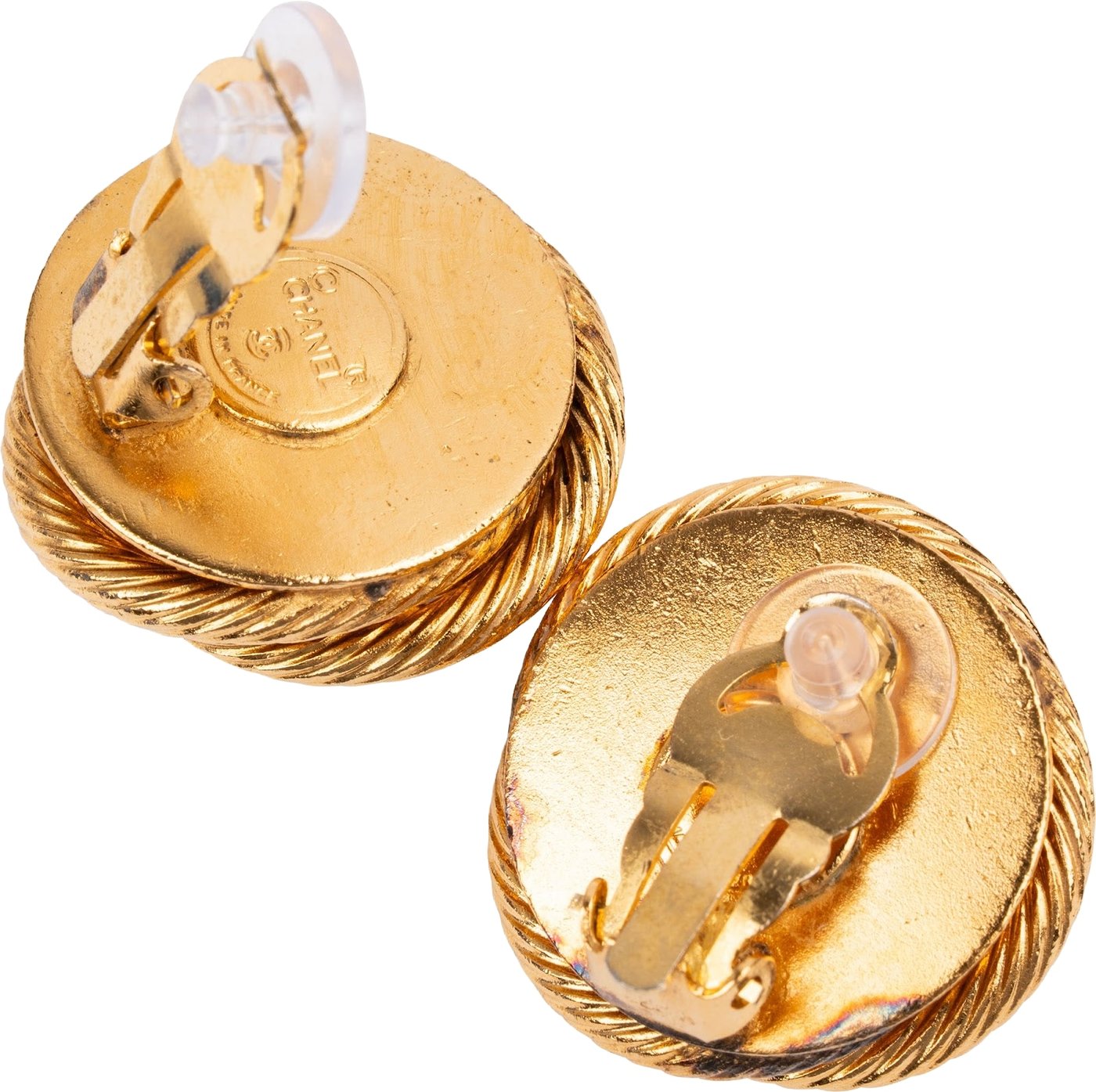 Chanel Rope Twist Large Pearl Clip-On Earrings