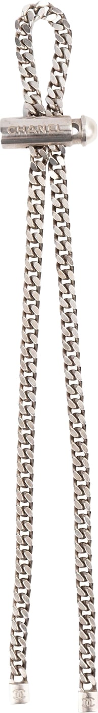Chanel Palladium Silver Chain Lariat Bolo Lagerfeld Necklace