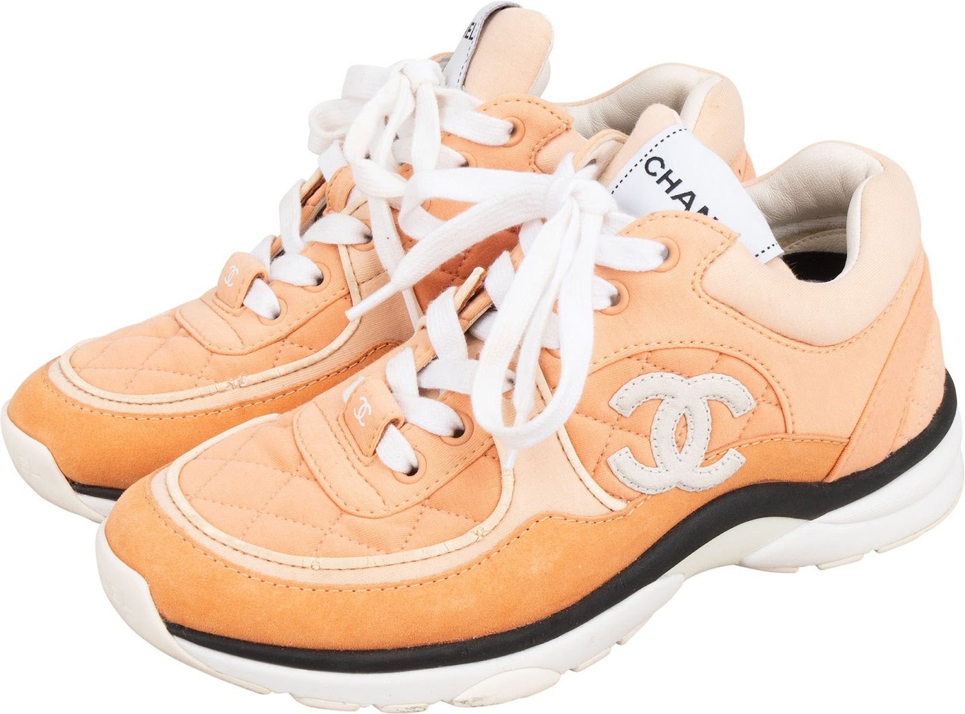 Chanel Quilted Fabric Suede CC Trainer Sneakers (36)