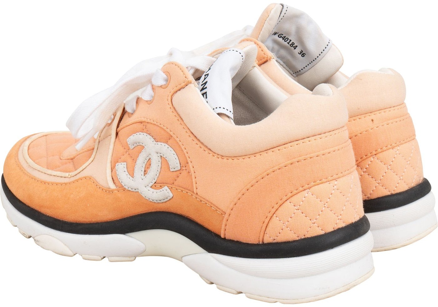 Chanel Quilted Fabric Suede CC Trainer Sneakers (36)
