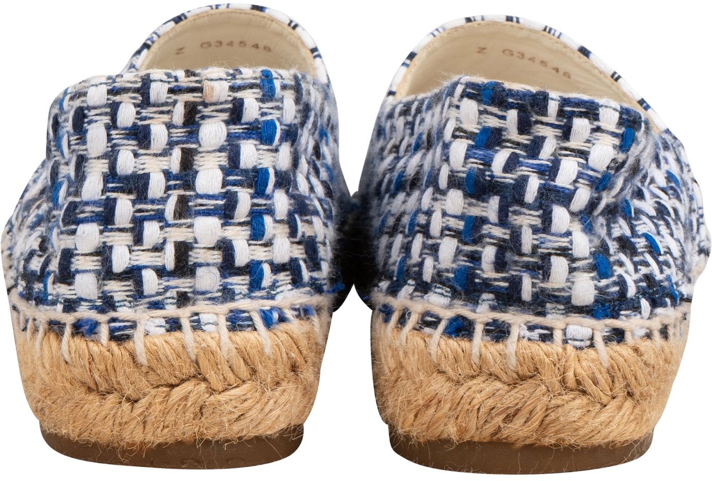 Chanel Blue Tweed CC Espadrilles Shoes (35)