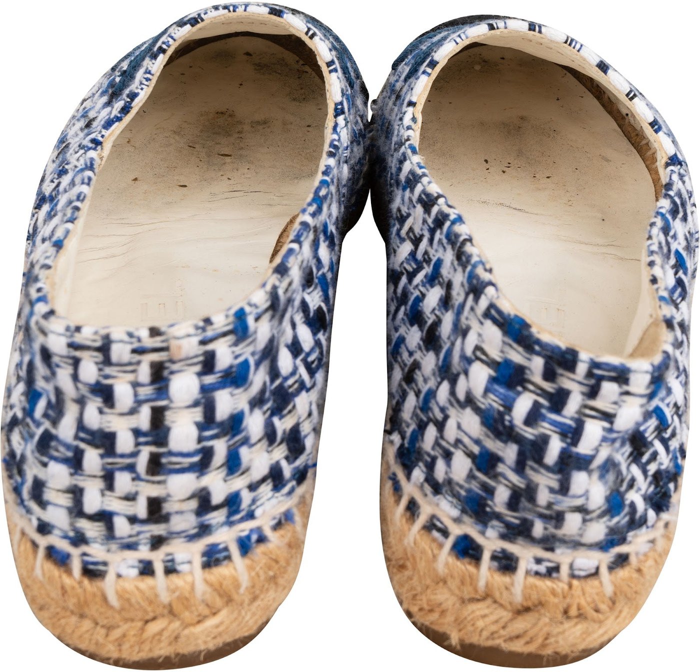 Chanel Blue Tweed CC Espadrilles Shoes (35)