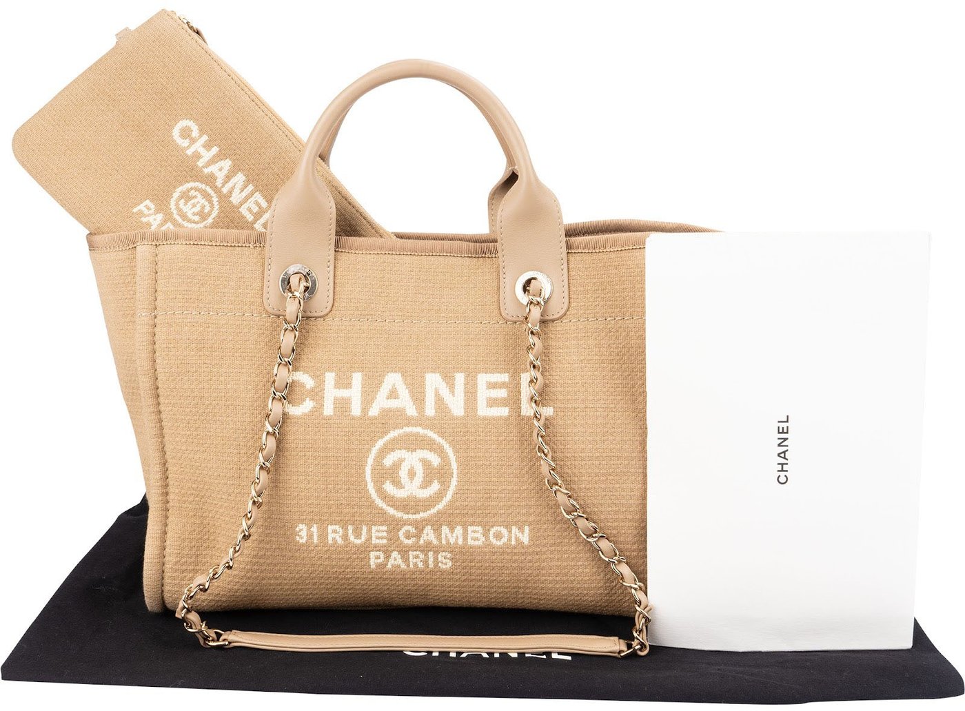 Chanel Canvas Small Deauville Tote Handbag