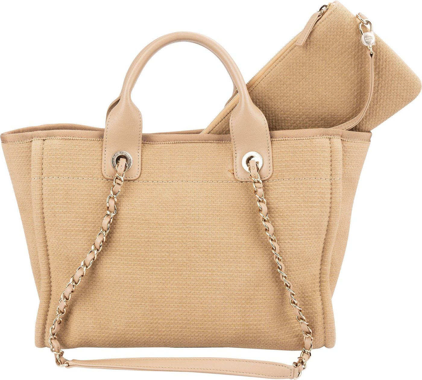 Chanel Canvas Small Deauville Tote Handbag