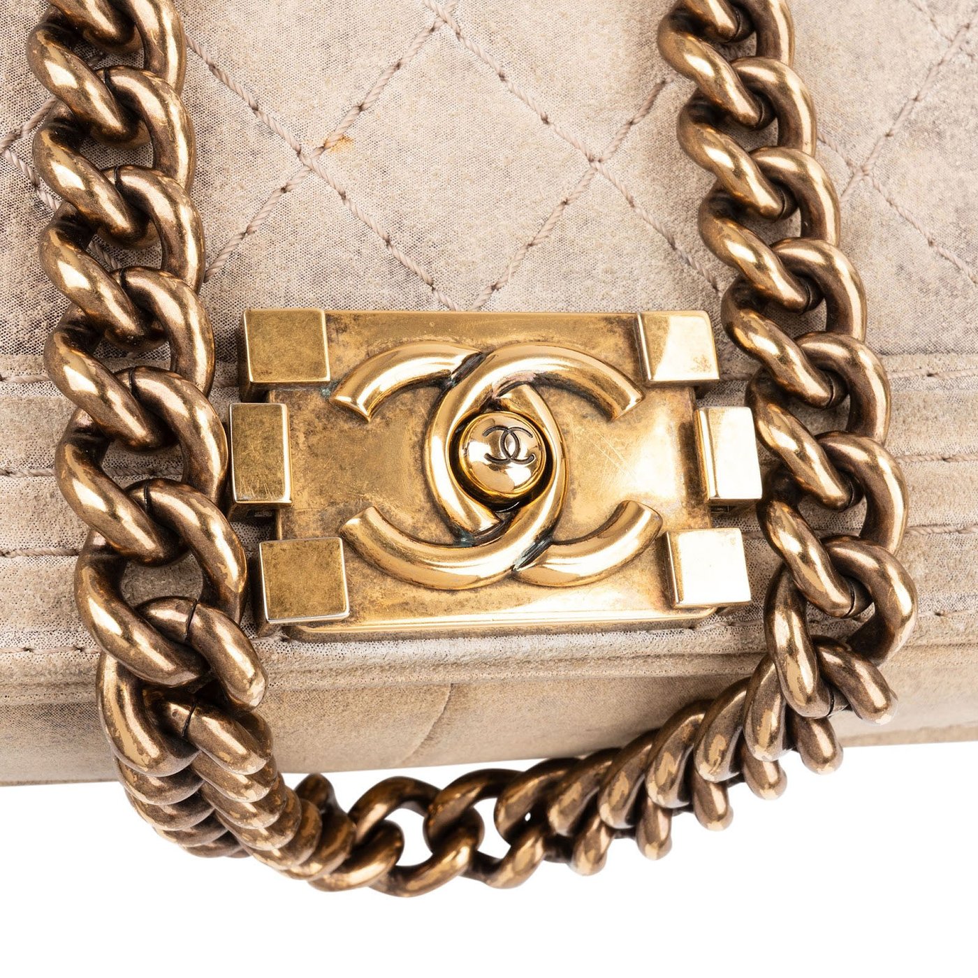 Chanel Quilted Iridescent Medium Boy Single Flap Crossbody Bag