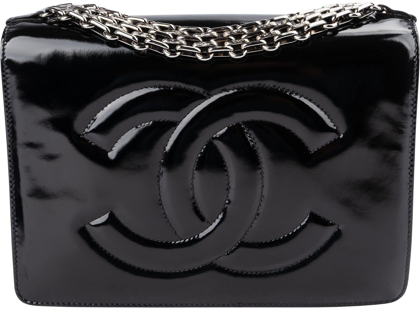 Chanel Patent Leather Timeless CC Flap Handbag