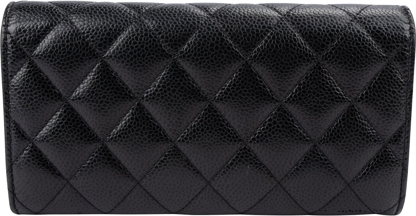 Chanel Quilted Caviar Leather Classic CC Flap Wallet