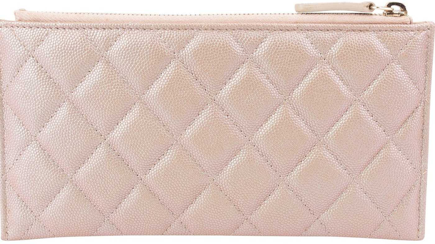 Chanel Quilted Caviar Leather CC Long Card Holder Zipped Wallet