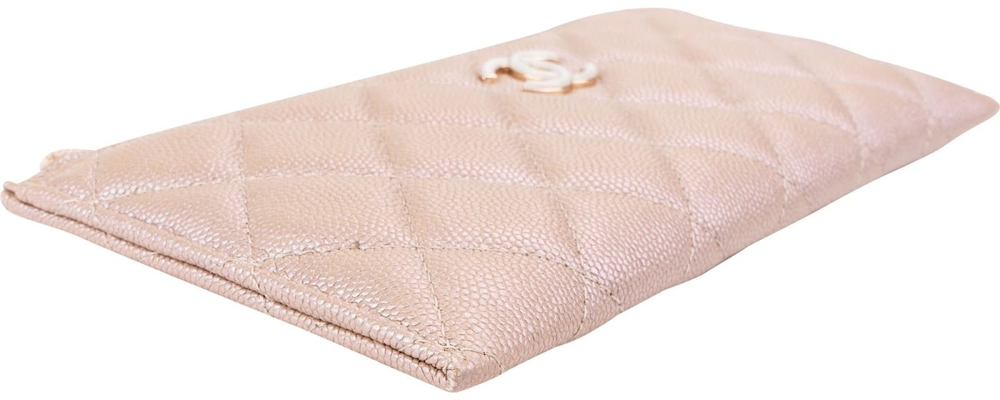 Chanel Quilted Caviar Leather CC Long Card Holder Zipped Wallet