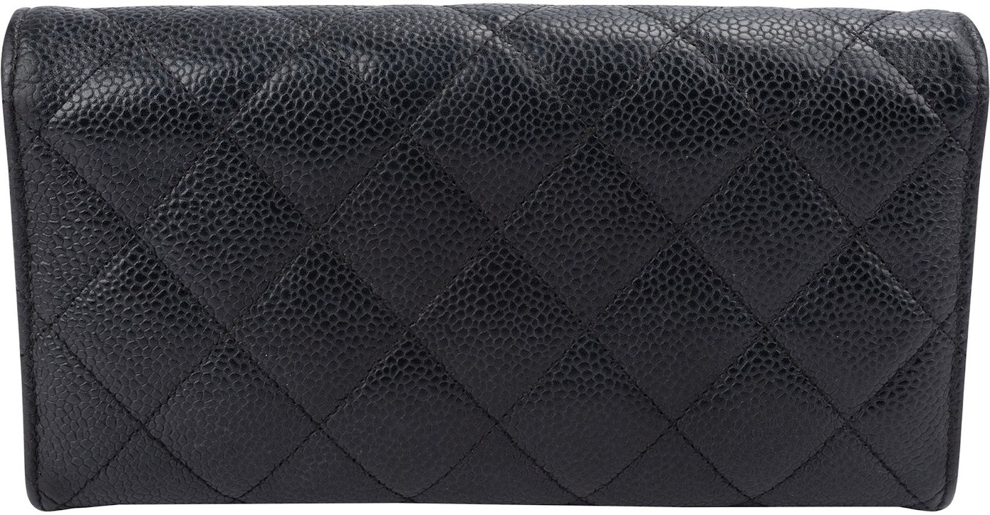Chanel Quilted Caviar Leather CC Flap Wallet