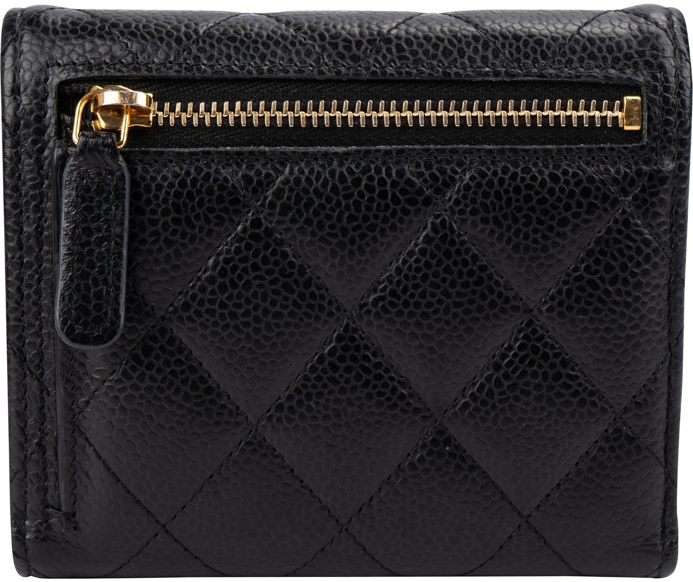 Chanel Quilted Caviar Leather CC Small Flap Wallet
