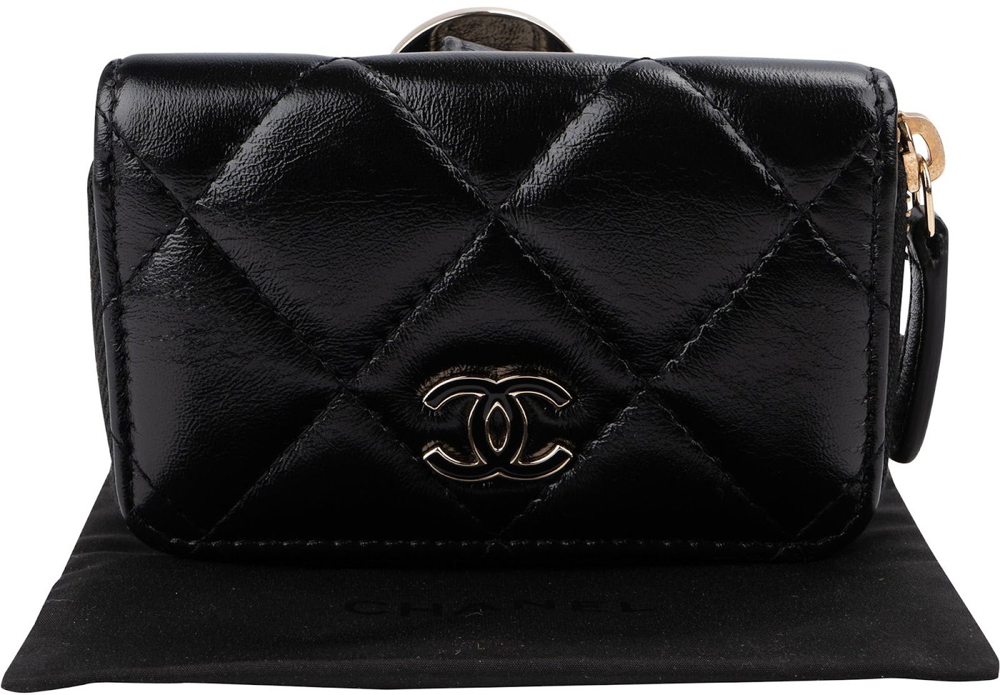 Chanel Quilted Lambskin CC Mini Zipped Coin Purse Bracelet
