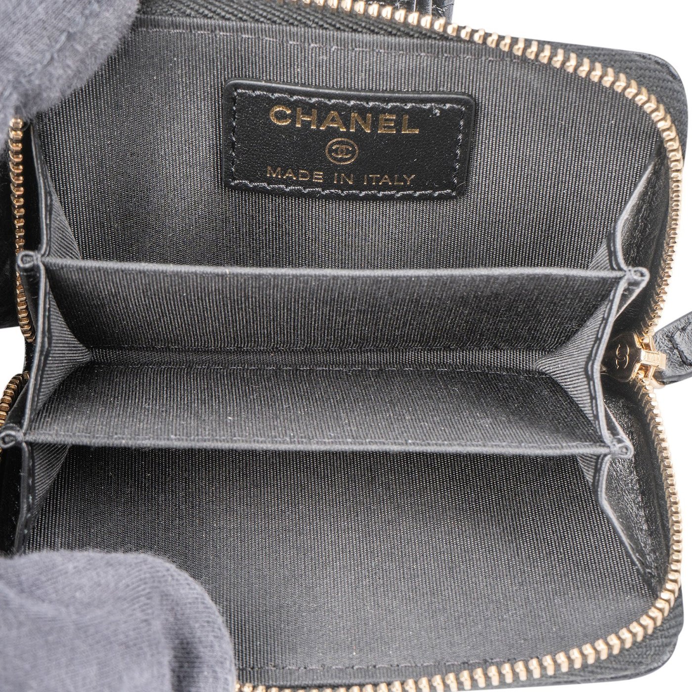 Chanel Quilted Lambskin CC Mini Zipped Coin Purse Bracelet