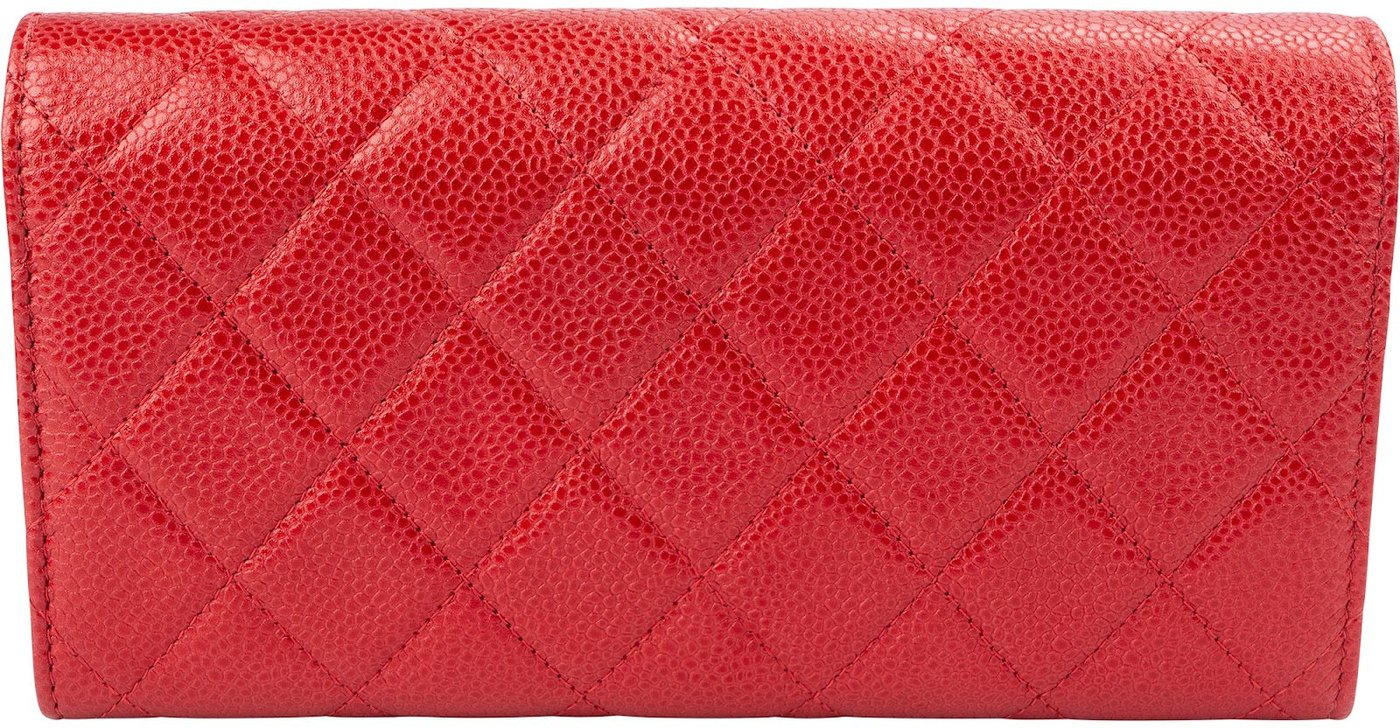 Chanel Quilted Caviar Leather Classic CC Flap Wallet