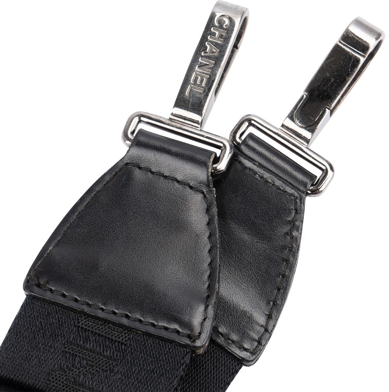 Chanel Black Emblem Adjustable Bags Strap