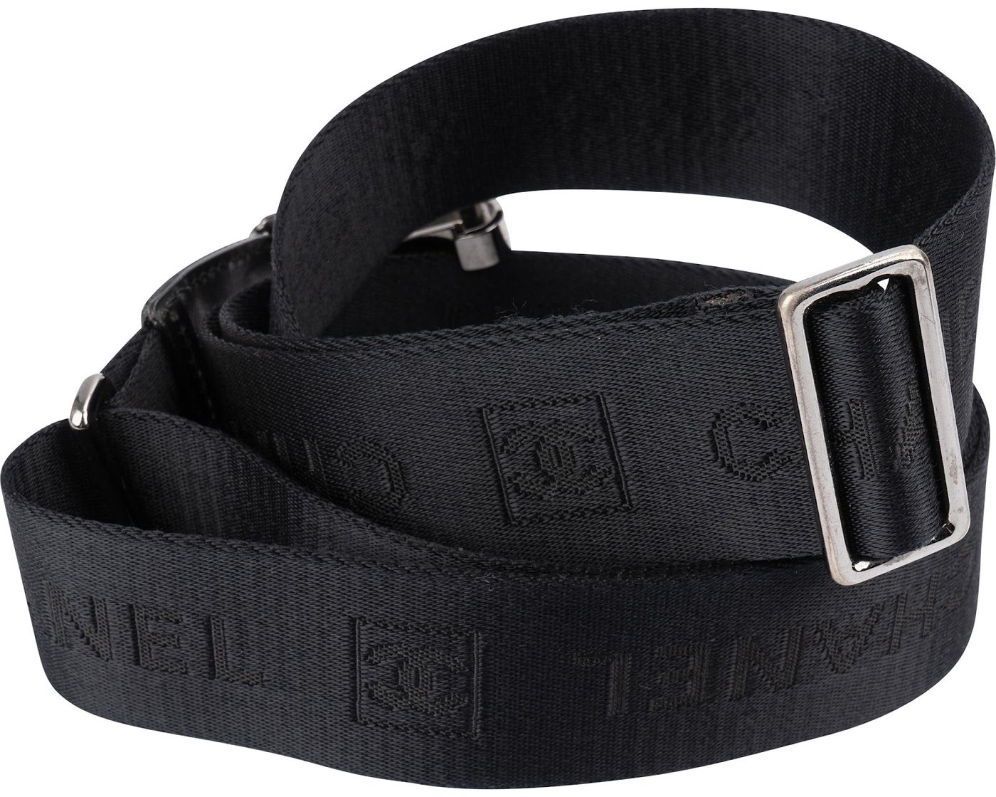 Chanel Black Emblem Adjustable Bags Strap