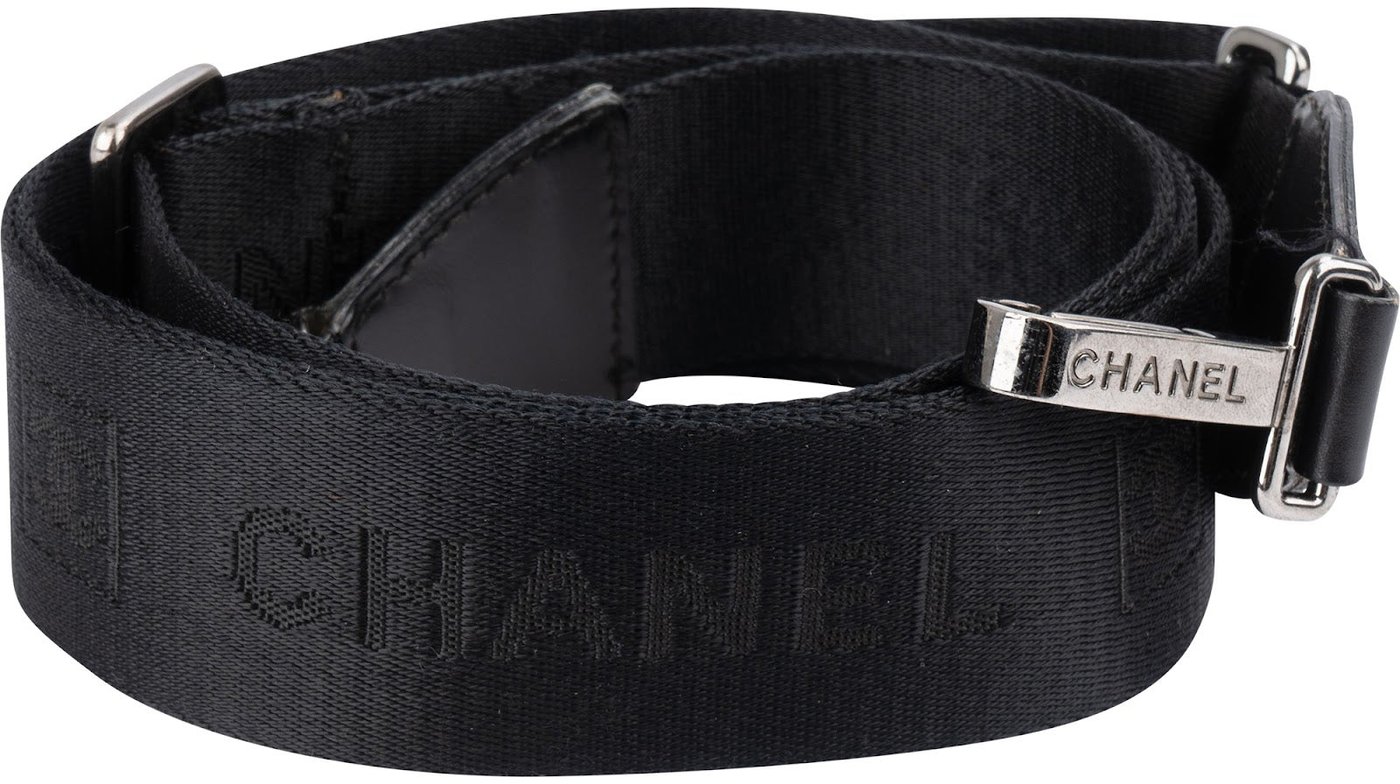 Chanel Black Emblem Adjustable Bags Strap