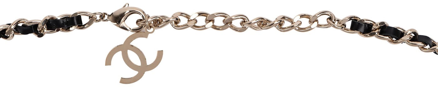 Chanel Multicolor Leather Woven Chain Charm Necklace