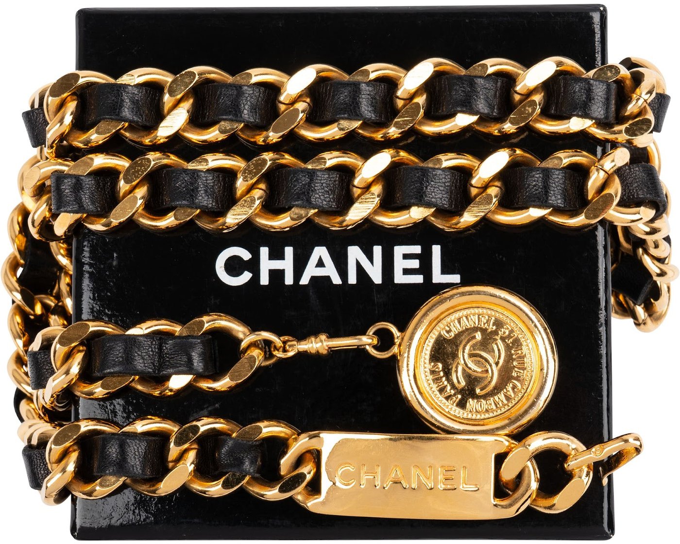 Chanel Multicolor Leather Chain Medallion Belly Chain Bauchkette