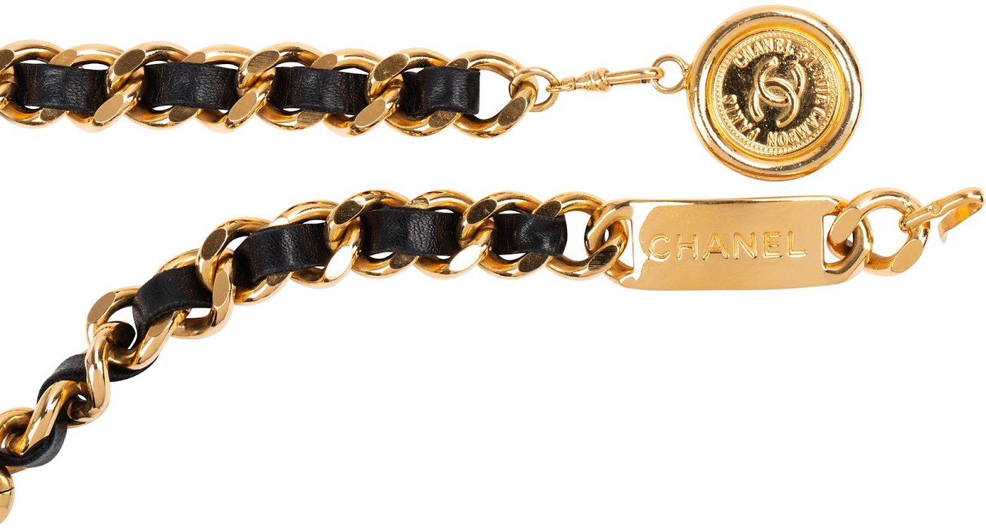 Chanel Multicolor Leather Chain Medallion Belly Chain Bauchkette
