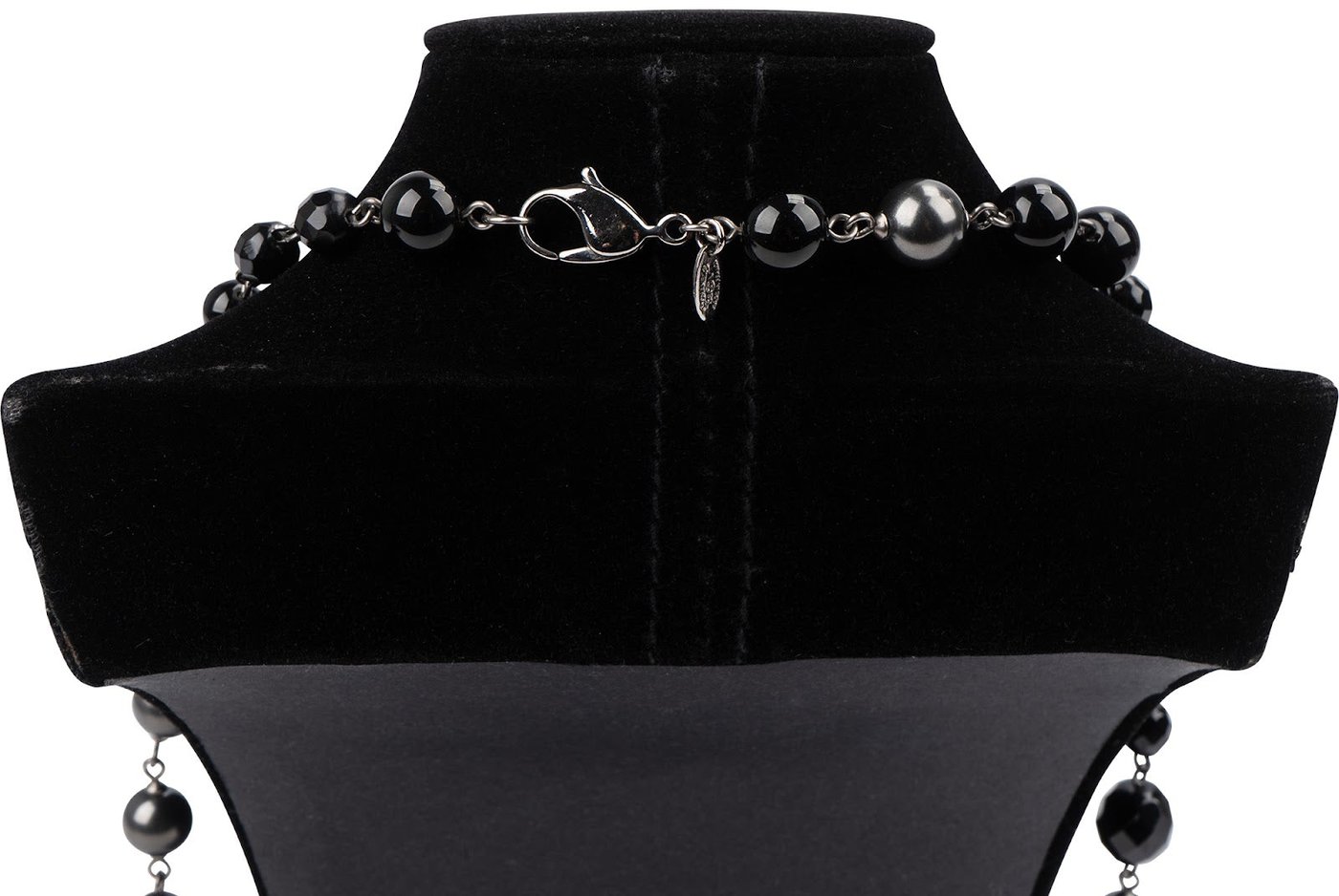 Chanel Faux Pearl Crystal CC Sautoir Necklace
