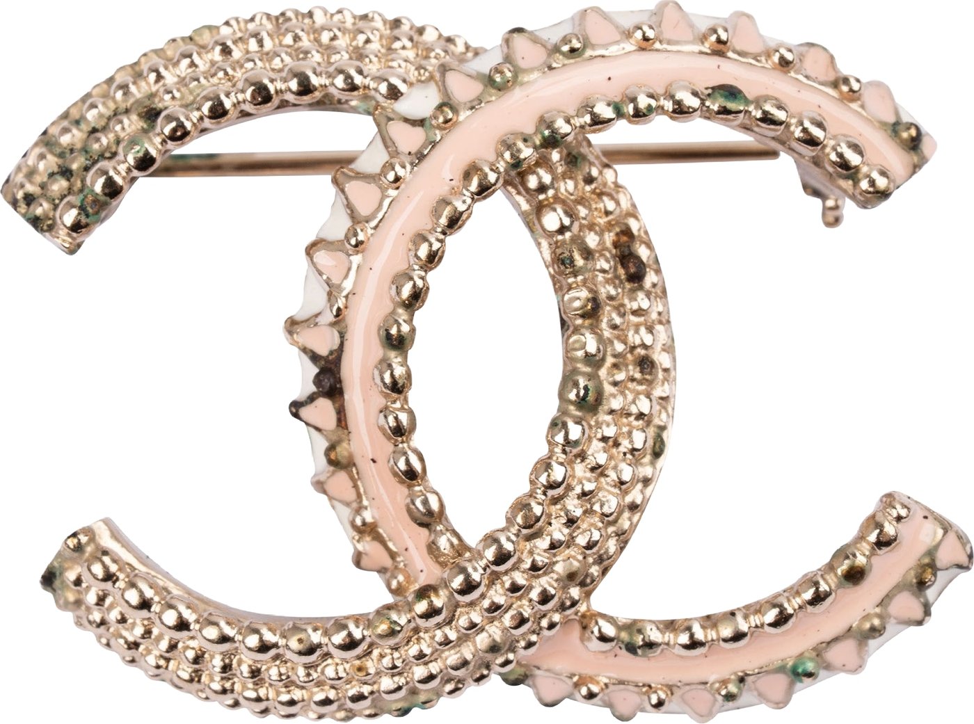 Chanel Enameled CC Brooch