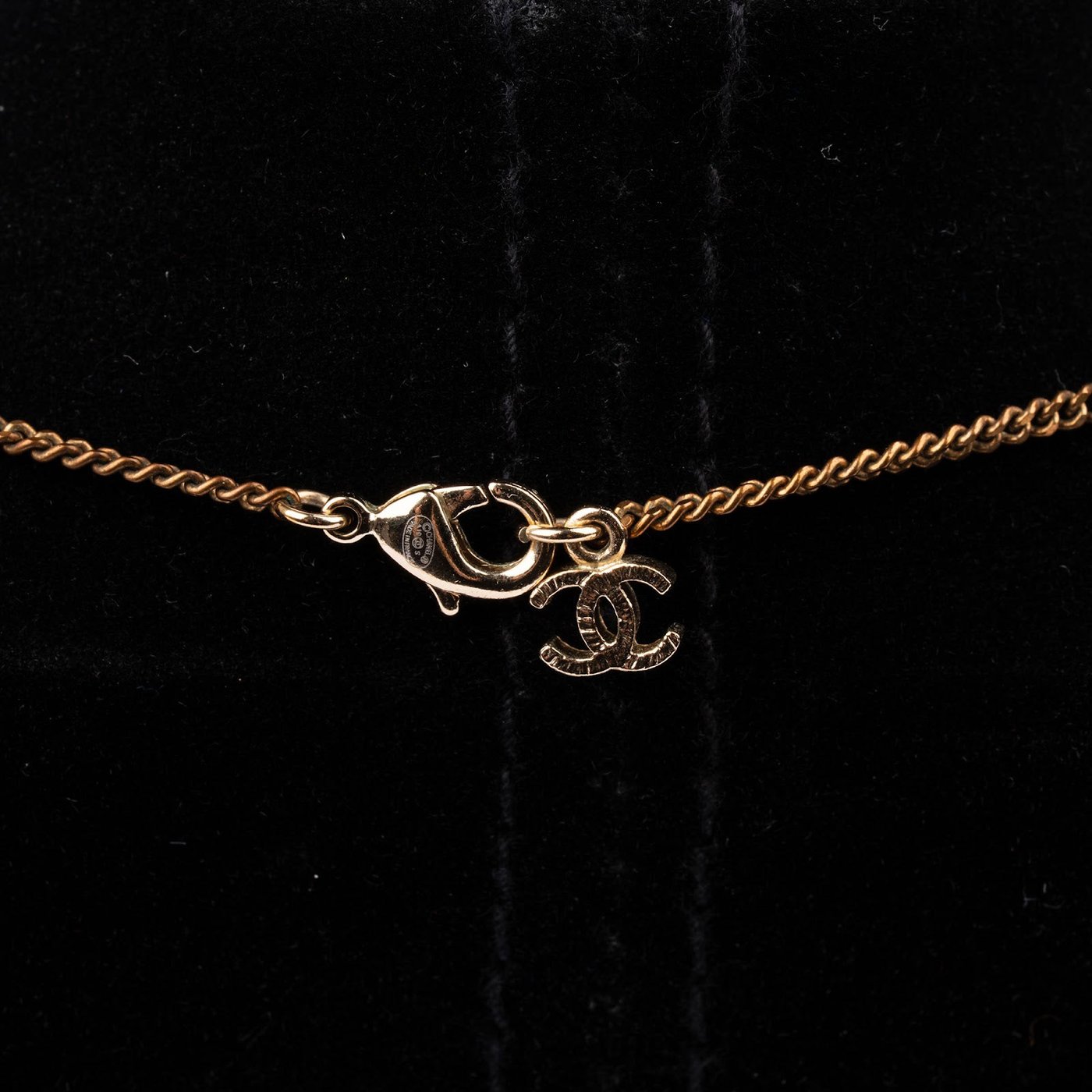 Chanel Pearl CC Emblem Necklace