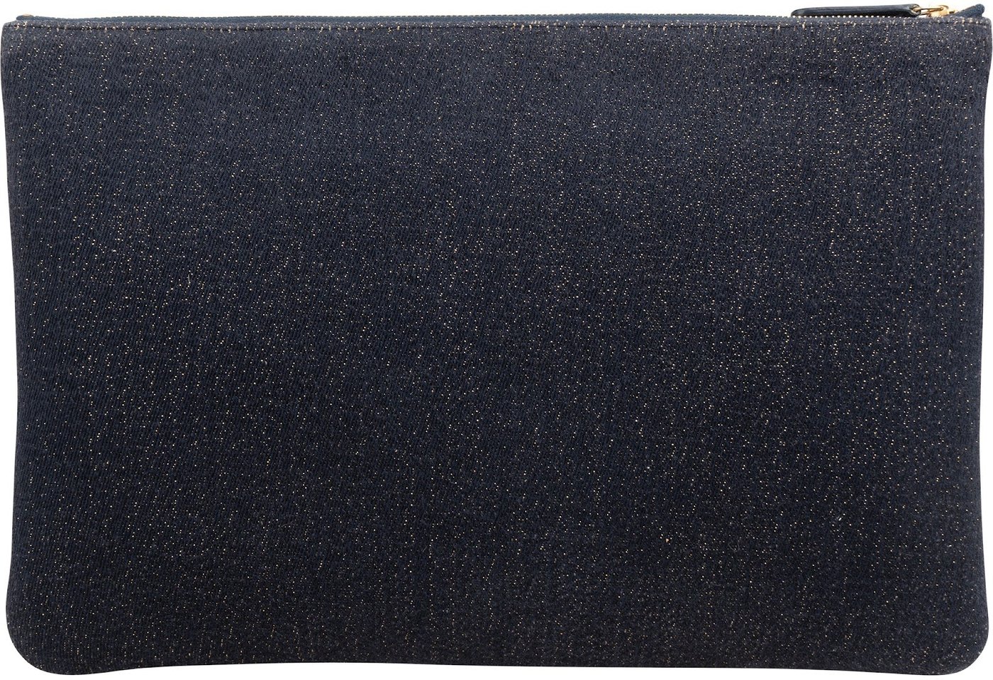 Chanel Tweed Glitter Denim CC Clutch