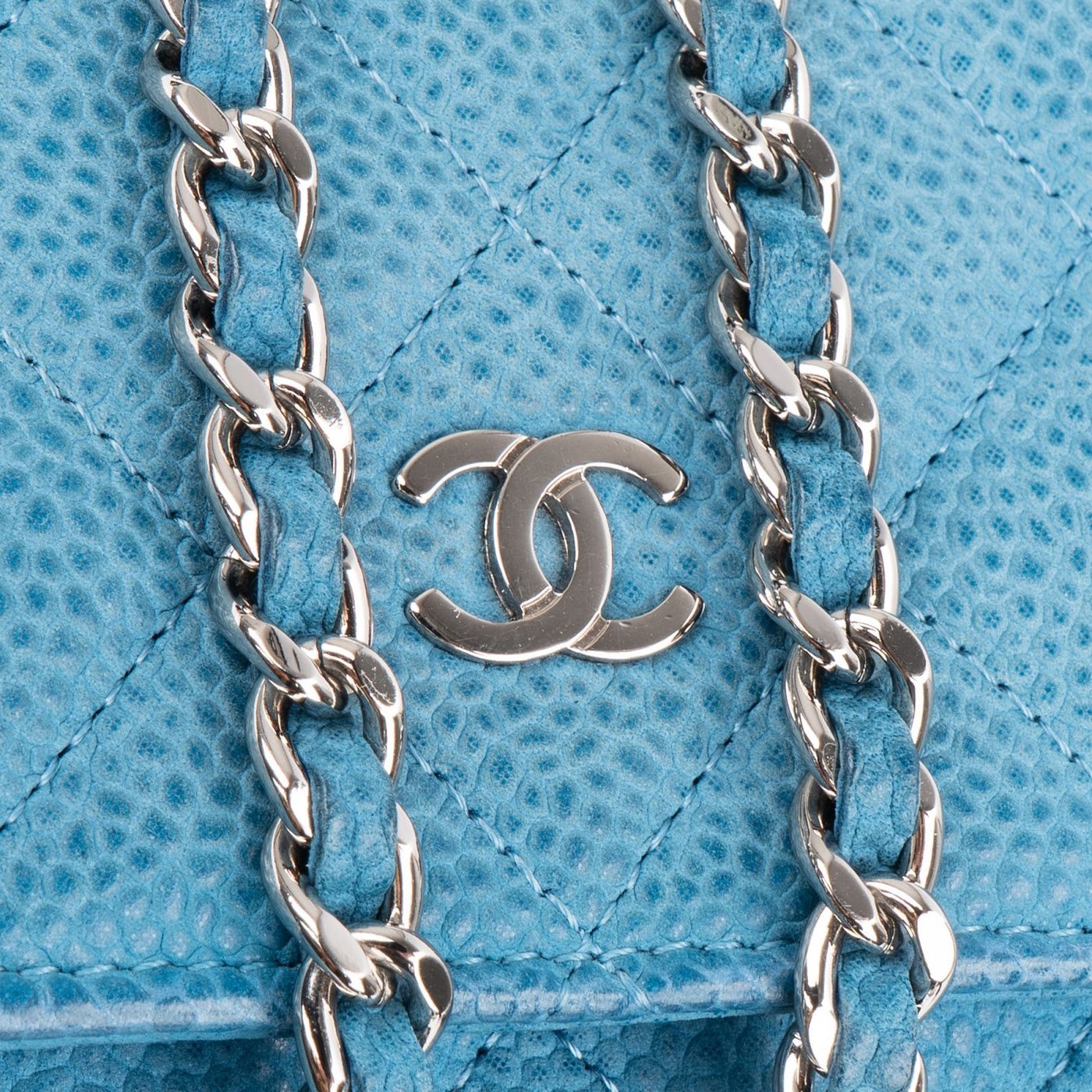 Chanel Quilted Caviar Leather Wallet On Chain Crossbody Bag