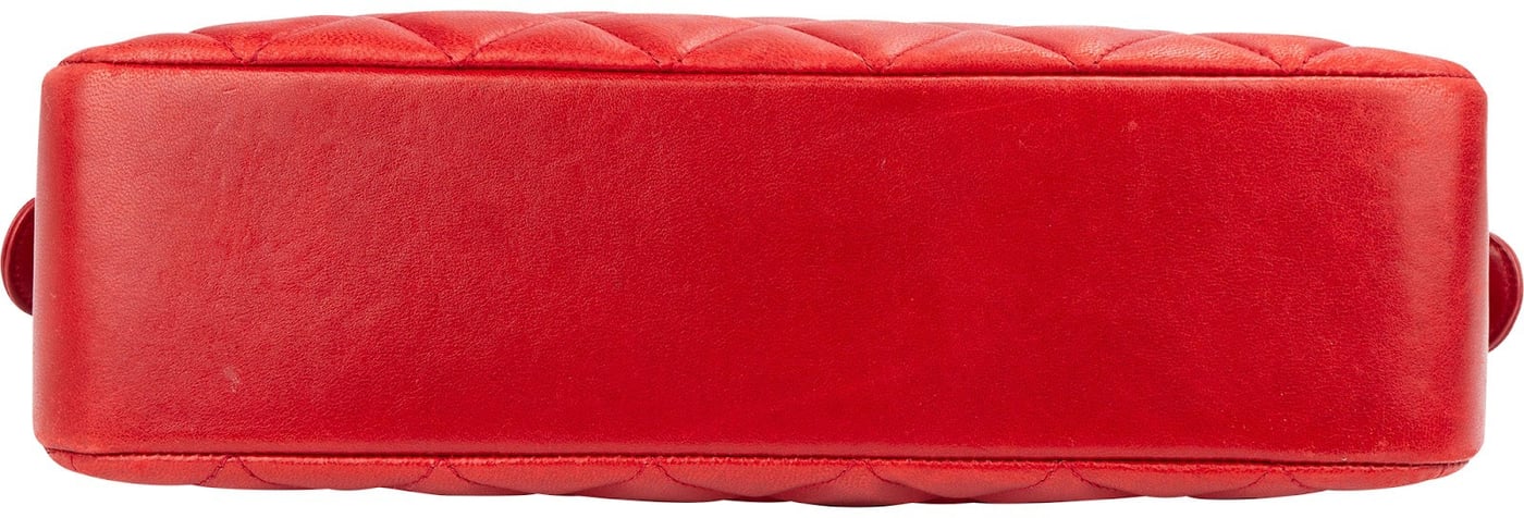Chanel Red Quilted Lambskin Vintage Shoulder Bag