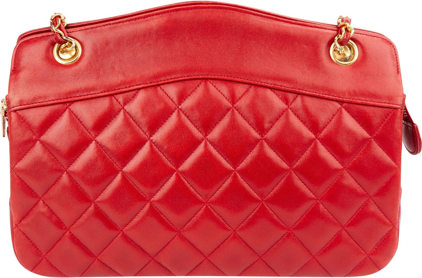 Chanel Red Quilted Lambskin Vintage Shoulder Bag