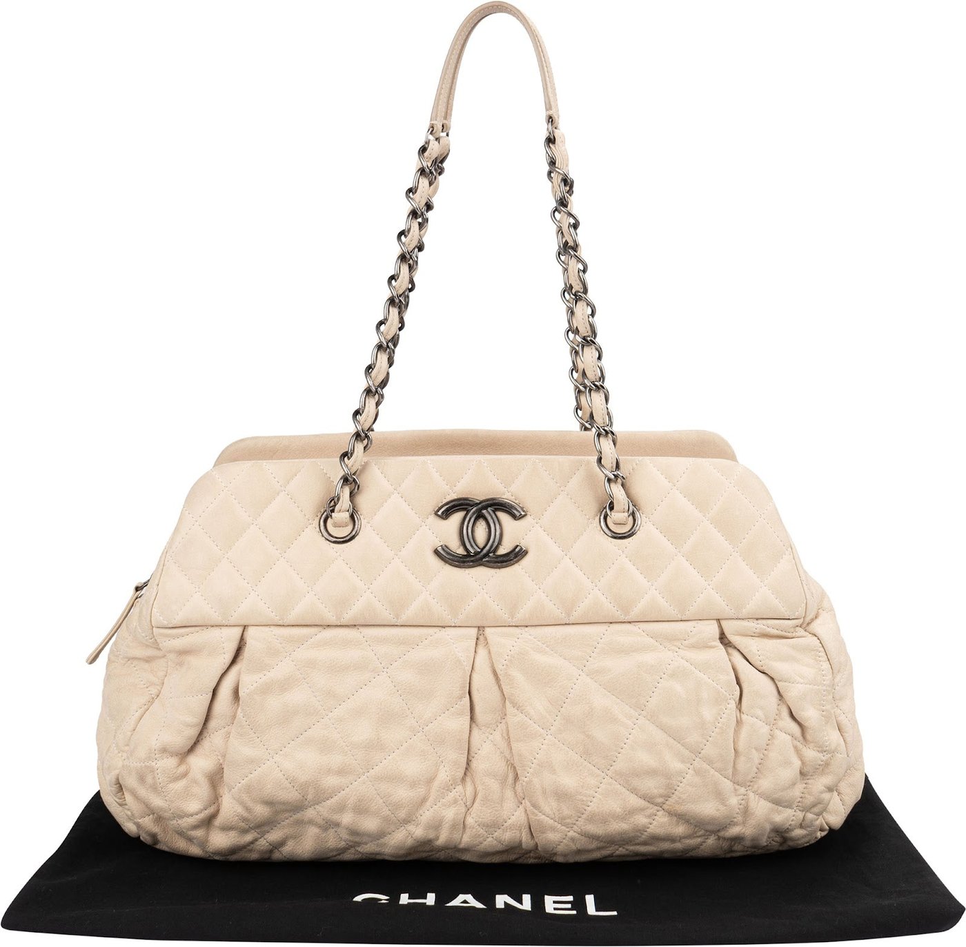 Chanel Quilted Iridescent Calfskin Bowling CC Shoulder Bag