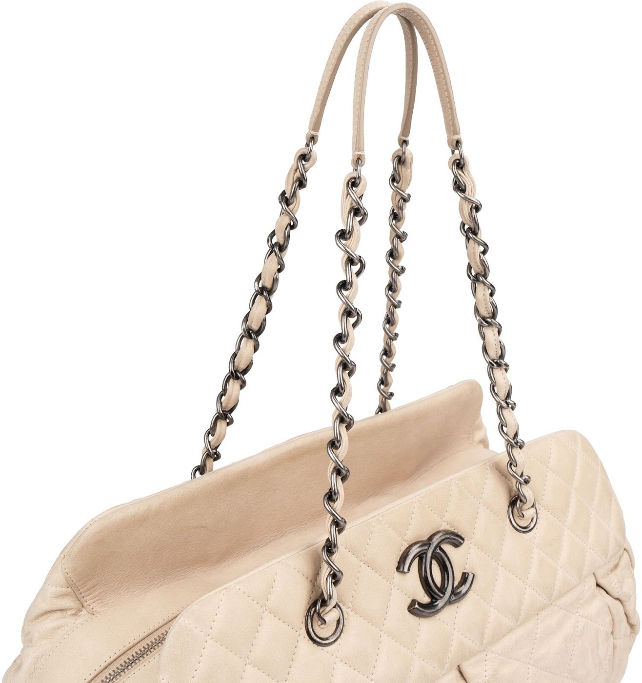 Chanel Quilted Iridescent Calfskin Bowling CC Shoulder Bag