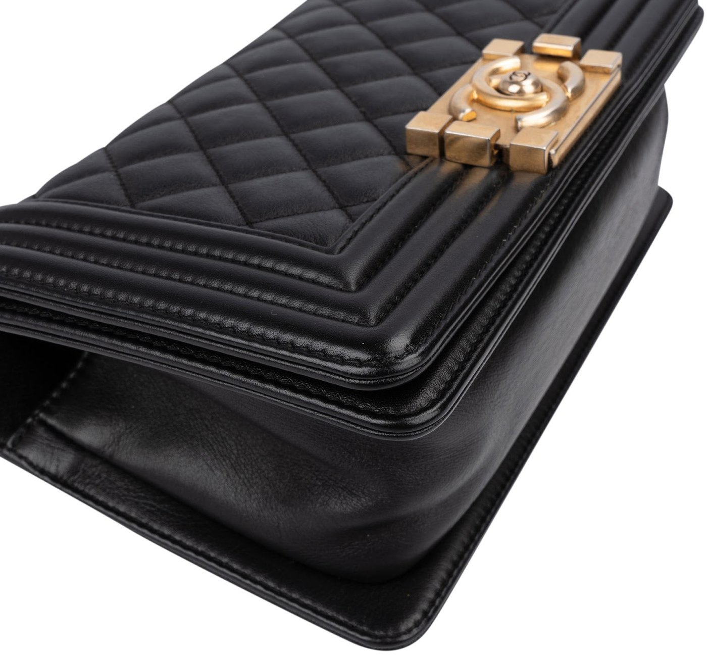 Chanel Quilted Calfskin Small Boy Single Flap Crossbody Bag