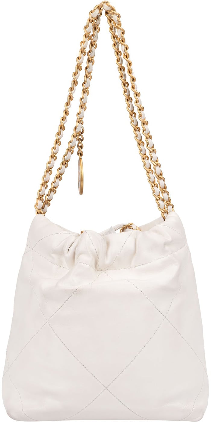 Chanel 22 Quilted Calfskin Drawstring Crossbody Shoulder Bag