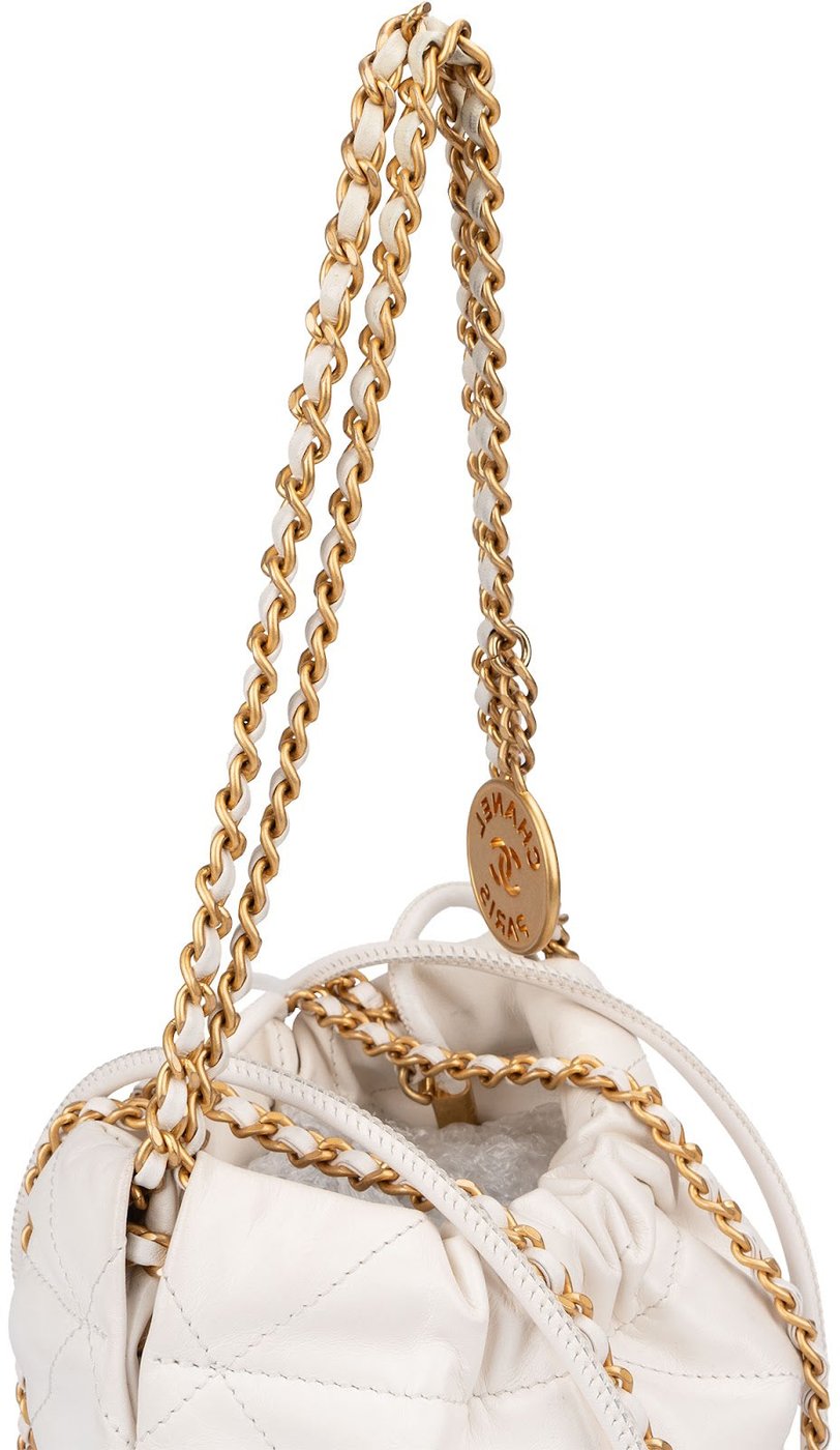Chanel 22 Quilted Calfskin Drawstring Crossbody Shoulder Bag