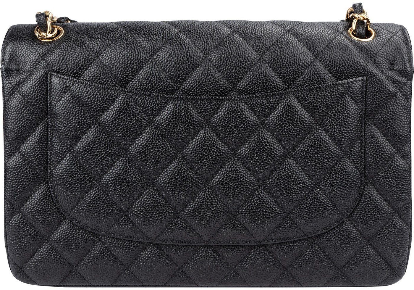 Chanel Quilted Caviar Leather Jumbo Double Flap Crossbody Bag