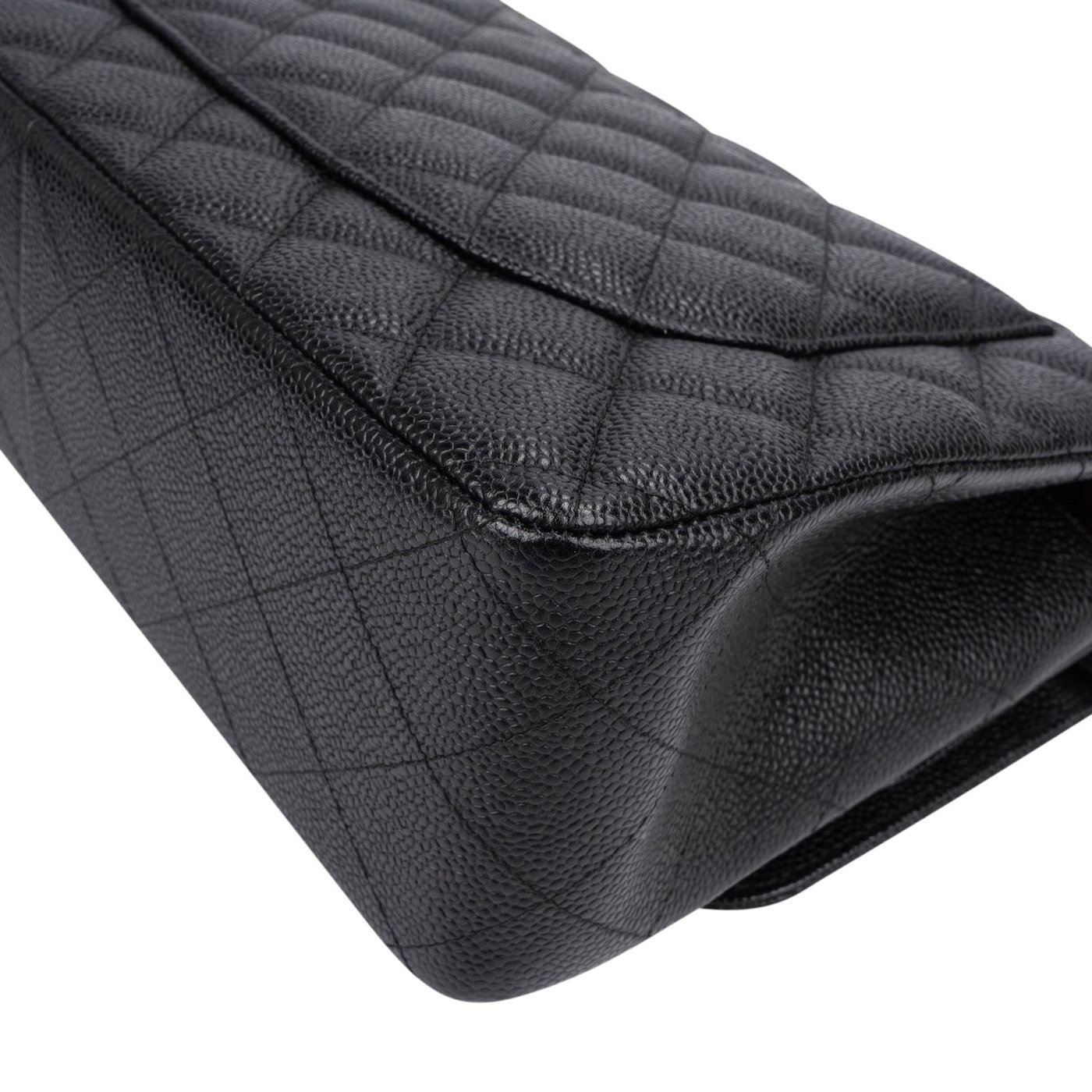 Chanel Quilted Caviar Leather Jumbo Double Flap Crossbody Bag