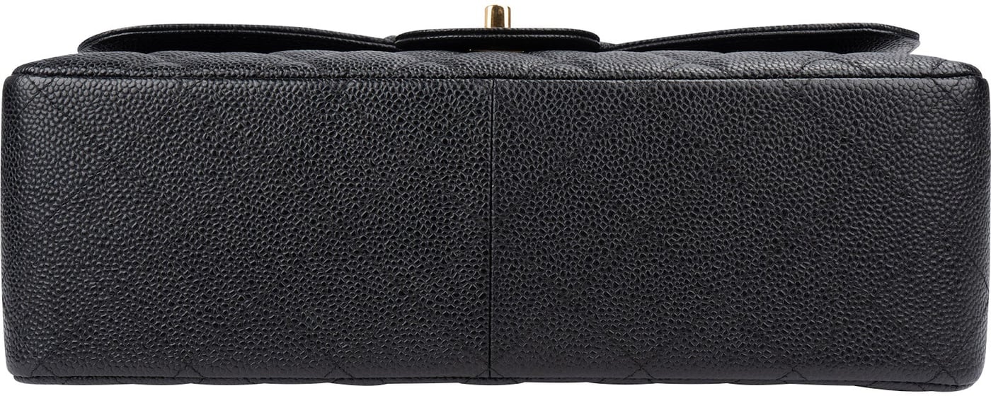 Chanel Quilted Caviar Leather Jumbo Double Flap Crossbody Bag