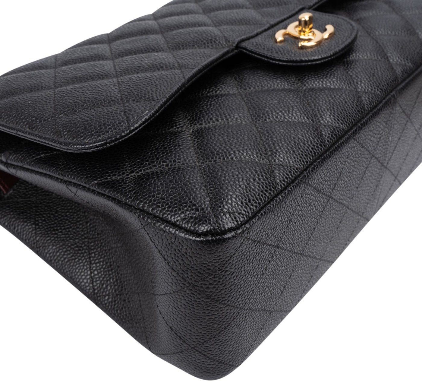 Chanel Quilted Caviar Leather Jumbo Double Flap Crossbody Bag