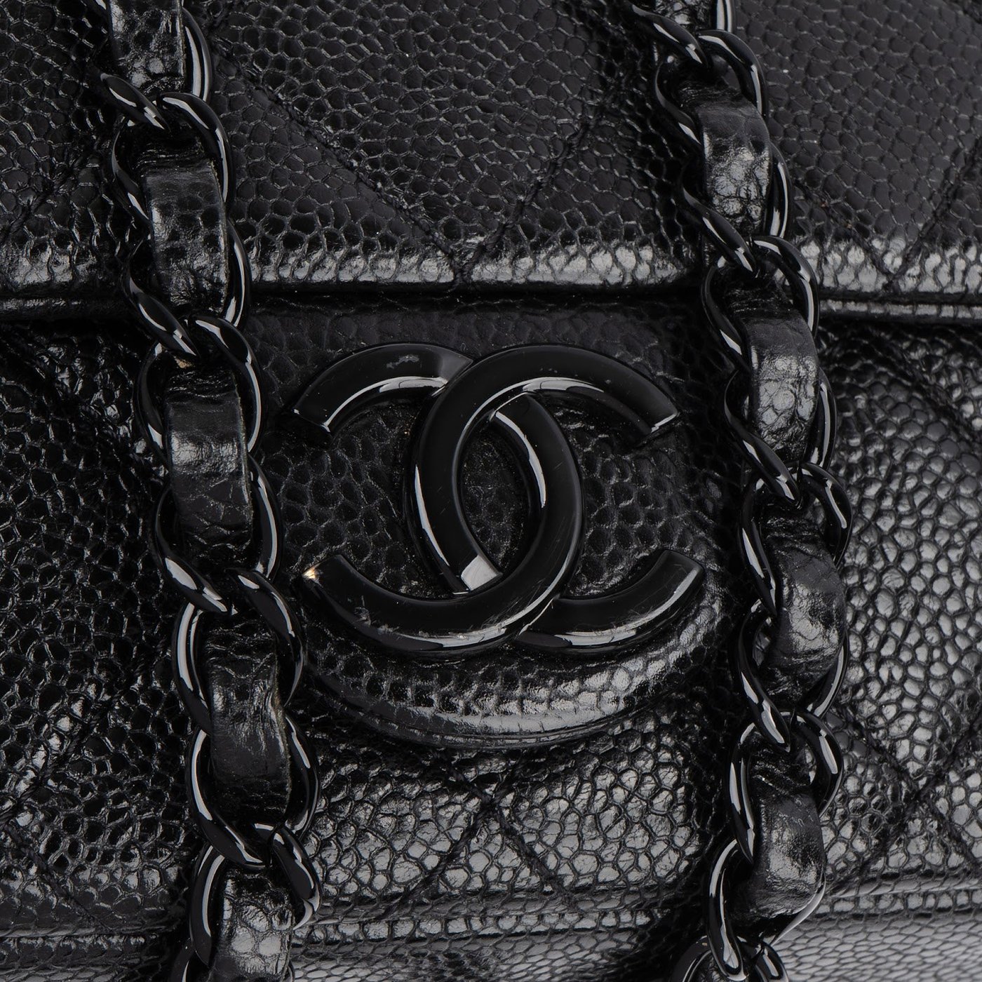 Chanel Quilted Caviar Leather Ultramatte So Black Mini Rectangular Single Flap Crossbody Bag